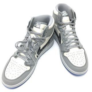 ディオール(Dior)のディオール Dior Air Jordan ナイキ DIOR × Nike HIGH OG  ハイカットスニーカー スニーカー ラバー グレー×ホワイト 未使用(スニーカー)