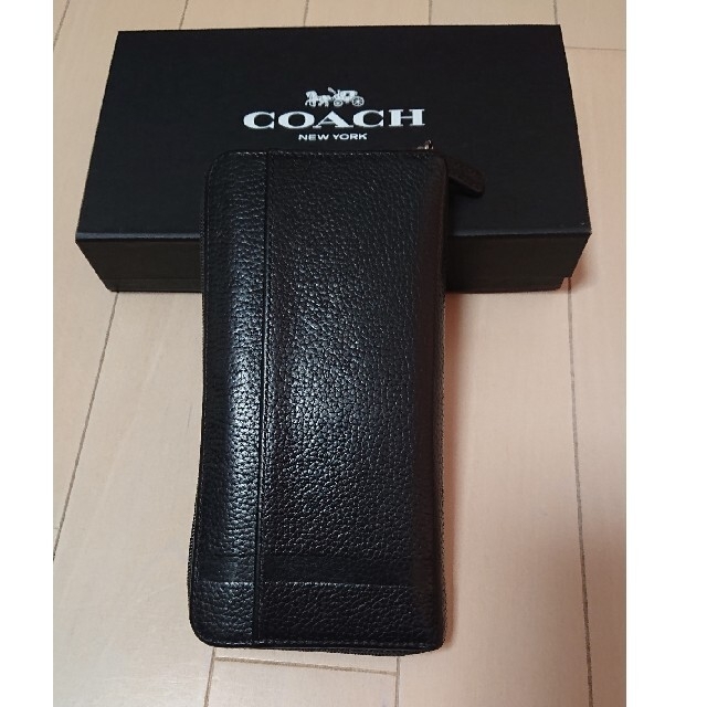 約19cm美品  COACH コーチ 長財布 ブラック レザー ロングウォレット