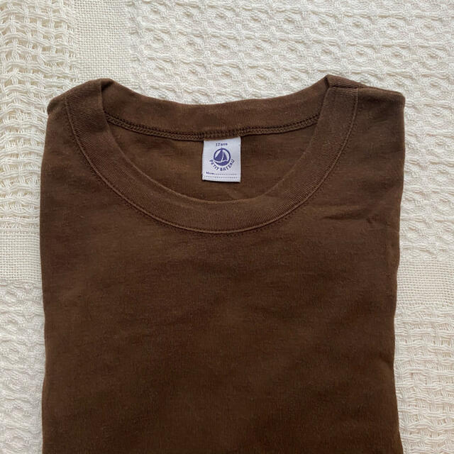 PETIT BATEAU(プチバトー)のPETIT BATEAU brown tops レディースのトップス(Tシャツ(長袖/七分))の商品写真