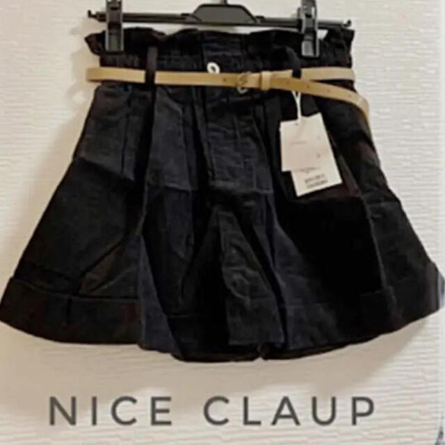 NICE CLAUP(ナイスクラップ)の未使用★NICE CLAUP  ショートパンツ　パンツ黒　F  コーデュロイ レディースのパンツ(カジュアルパンツ)の商品写真