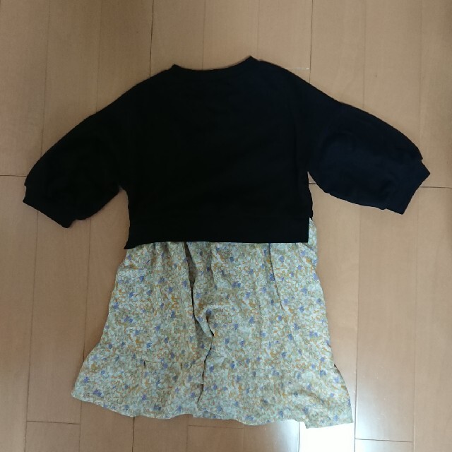 ikka(イッカ)のikka 七分袖ワンピース キッズ/ベビー/マタニティのキッズ服女の子用(90cm~)(ワンピース)の商品写真