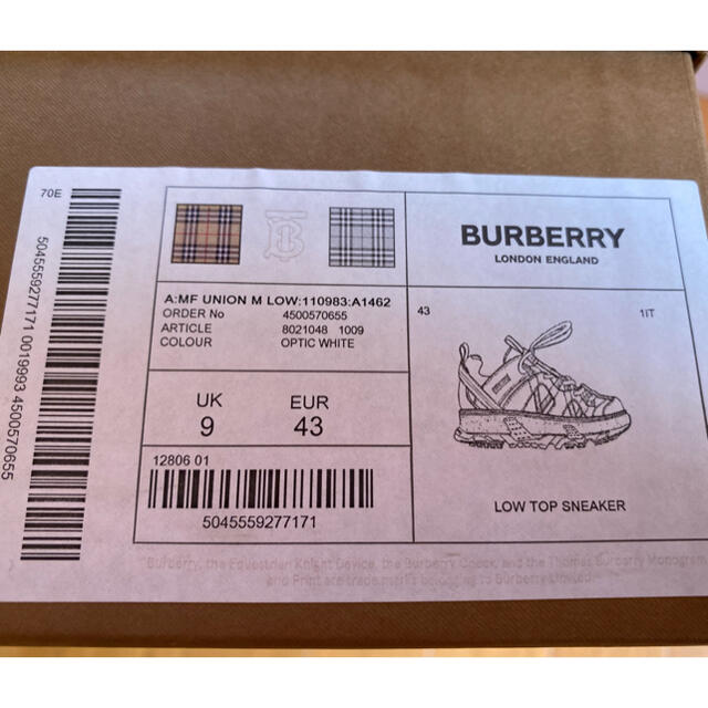 BURBERRY(バーバリー)のBurberry スニーカー メンズの靴/シューズ(スニーカー)の商品写真