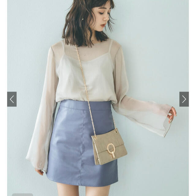 GRL(グレイル)のGRL レザーミニスカート ブルー レディースのスカート(ミニスカート)の商品写真