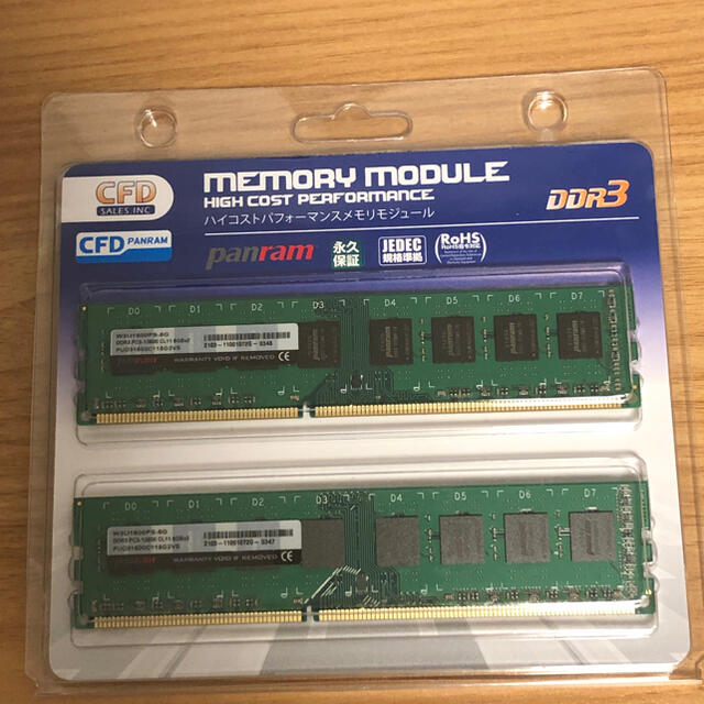 PCメモリ CFD Panram DDR3-1600 8G×2