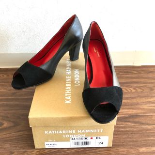 キャサリンハムネット(KATHARINE HAMNETT)の新品 KATHARINE HAMNETT オープントゥパンプス 24.0cm(ハイヒール/パンプス)