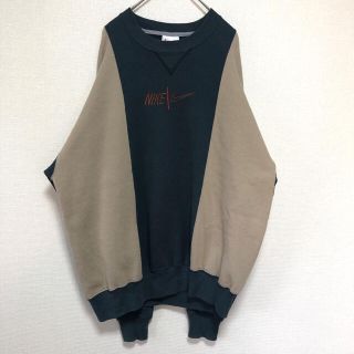 ナイキ(NIKE)の【レアカラー！】　90s ナイキ　スウェット トレーナー　グリーン　ベージュ(スウェット)