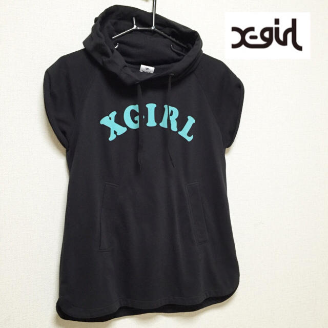 X-girl(エックスガール)のX-girl 半袖スウェットパーカー レディースのトップス(Tシャツ(半袖/袖なし))の商品写真