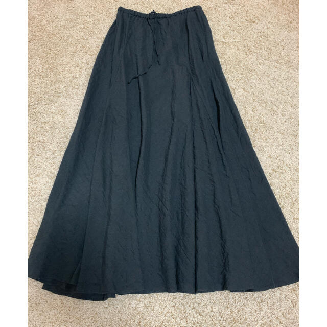 Plage(プラージュ)のPlageリネンフレアースカート　黒 レディースのスカート(ロングスカート)の商品写真