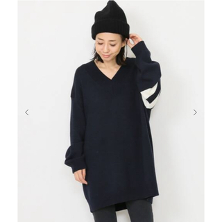 ドゥーズィエムクラス(DEUXIEME CLASSE)の☆Deuxieme Classe☆Oversized Vネックセーター☆ネイビー(ニット/セーター)