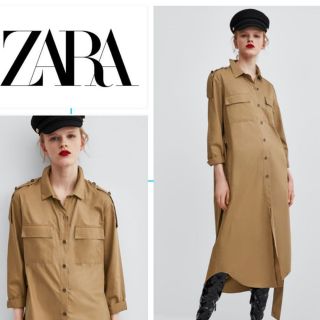 ザラ(ZARA)のZARA シャツワンピース　トレンチコート　S 【値下げ】(ロングワンピース/マキシワンピース)