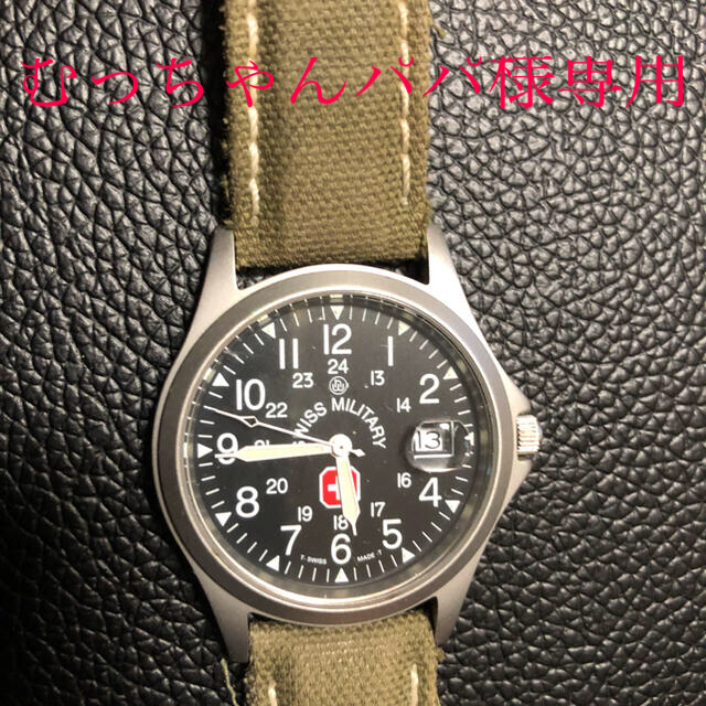 SWISS MILITARY WATCH◇クォーツ腕時計/アナログ/レザー/WHT/G