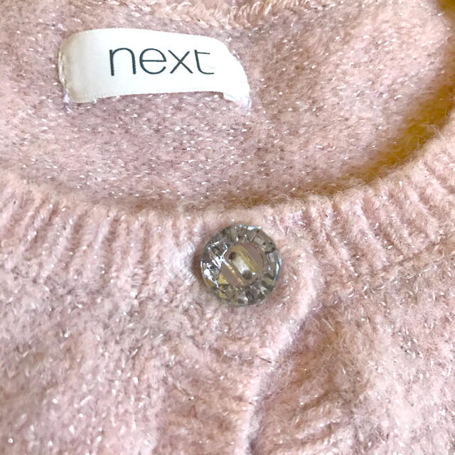 NEXT(ネクスト)のnext  ニットボレロ　ベビーピンク　2-3y 美品 キッズ/ベビー/マタニティのキッズ服女の子用(90cm~)(カーディガン)の商品写真