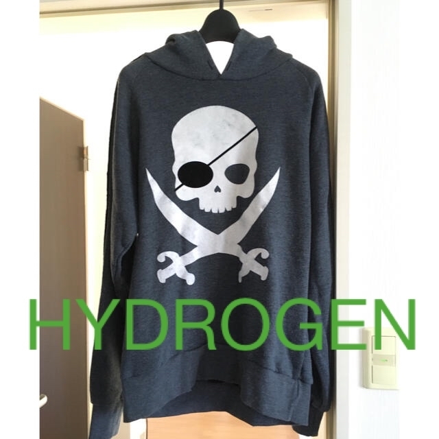 HYDROGEN ハイドロゲン  プルオーバー ブロークン加工　パーカー　スカル