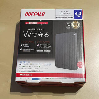 バッファロー(Buffalo)のHD-PGF4.0U3-GBKA ポータブルハードディスク 4TB HDD(PC周辺機器)