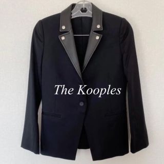 美品　The Kooples ザクープルズ　ウール×ラムレザー　ジャケット　黒