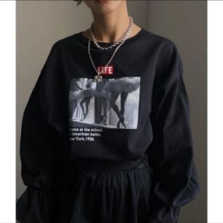 新品タグ付　LIFE BALLERINA PUFF LONG TEE　黒　アメリ