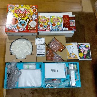 ウィー(Wii)のみん様専用　桃太郎電鉄ソフト含み5本、Wii本体、太鼓の達人セット(家庭用ゲーム機本体)