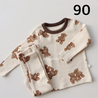 フタフタ(futafuta)の新品◆くまパジャマ ルームウェア テディベア 90 ♡韓国子供服(パジャマ)