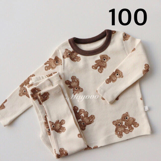 フタフタ(futafuta)の新品◆くまパジャマ ルームウェア テディベア 100♡韓国子供服(パジャマ)