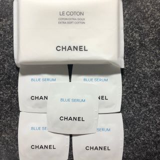 シャネル(CHANEL)のCHANEL BLUE SERUM サンプル 5つとコットン(サンプル/トライアルキット)