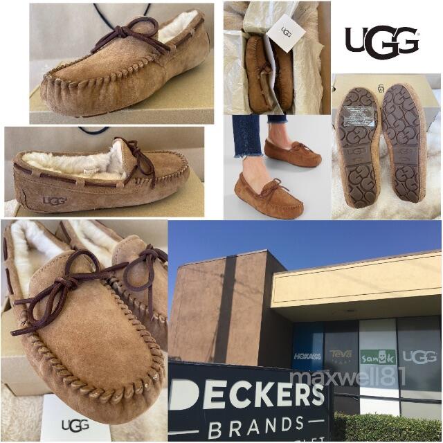 UGG(アグ)の新品☆ UGG ダコタ ローファー モカシン リボン チェスナット 茶 22cm レディースの靴/シューズ(スリッポン/モカシン)の商品写真