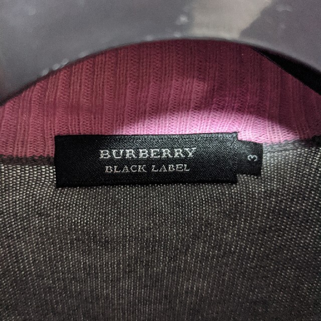 BURBERRY BLACK LABEL(バーバリーブラックレーベル)のバーバリー　ブラックレーベル　ハーフジップ　ロゴ　チェック　セーター　グレー　 メンズのトップス(ニット/セーター)の商品写真