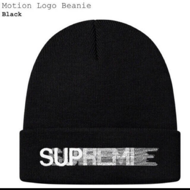 メンズSupreme Motion Logo Beanie BLACK ビーニー