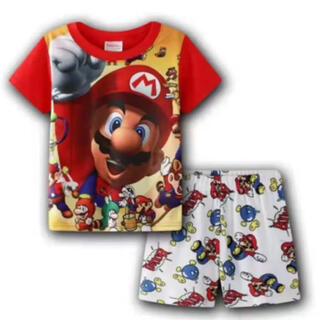 子供服 上下セットパジャマ 半袖&短パン(スーパーマリオ)120cm(パジャマ)