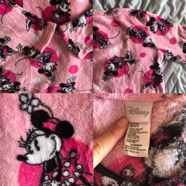 Disney(ディズニー)の極美品　ディズニー　ミニー　レディース　ニット　セーター　総柄　ピンク　L レディースのトップス(トレーナー/スウェット)の商品写真