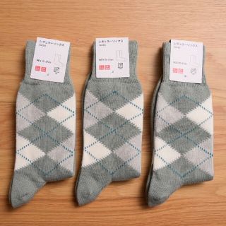 ユニクロ(UNIQLO)のポスト受取 新品　ユニクロUNIQLO アーガイルソックス３足 ソックス 靴下(ソックス)