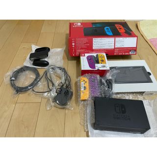 ニンテンドウ(任天堂)のNintendo Switch ネオンブルー/レッド 新型 中古(家庭用ゲーム機本体)