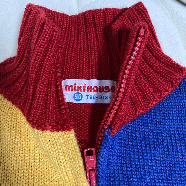 mikihouse(ミキハウス)のMIKIHOUSEニット90cm美品 キッズ/ベビー/マタニティのキッズ服男の子用(90cm~)(ジャケット/上着)の商品写真