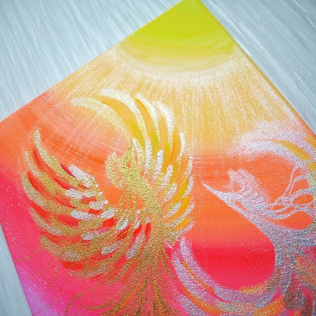 風水波動絵画*幸せな世界~光へ~ペア鳳凰 夫婦 金運 夢 希望 風水波動絵画*幸せな世界~光へ~ペア鳳凰 夫婦 金運 夢 希望