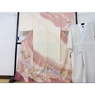 ＊確認用＊ 友禅　駒刺繍　訪問着　正絹　着物　袋帯　結婚式(着物)