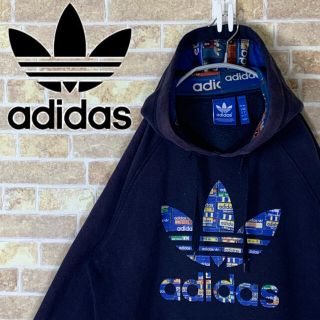 アディダス(adidas)の送料無料！！ アディダス デカロゴ ゆるだぼ 90s 人気 カラー パーカー(パーカー)