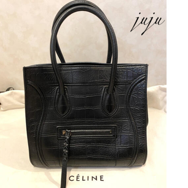 celine(セリーヌ)のセリーヌラゲージファントムクロコ型押しブラック レディースのバッグ(トートバッグ)の商品写真