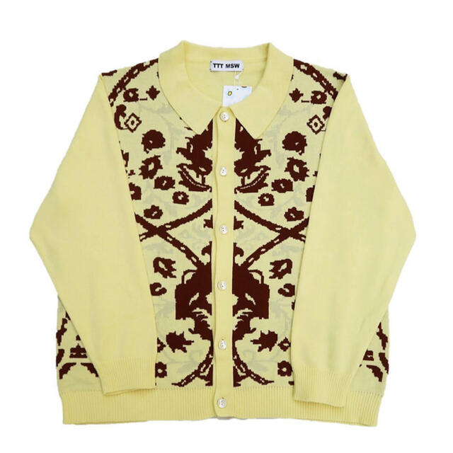 ALLEGE(アレッジ)のTTT MSW Persia knit polo shirt yellow Ｌ メンズのトップス(カーディガン)の商品写真