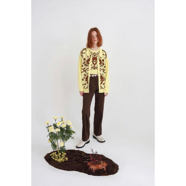 ALLEGE(アレッジ)のTTT MSW Persia knit polo shirt yellow Ｌ メンズのトップス(カーディガン)の商品写真