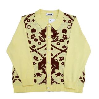 アレッジ(ALLEGE)のTTT MSW Persia knit polo shirt yellow Ｌ(カーディガン)