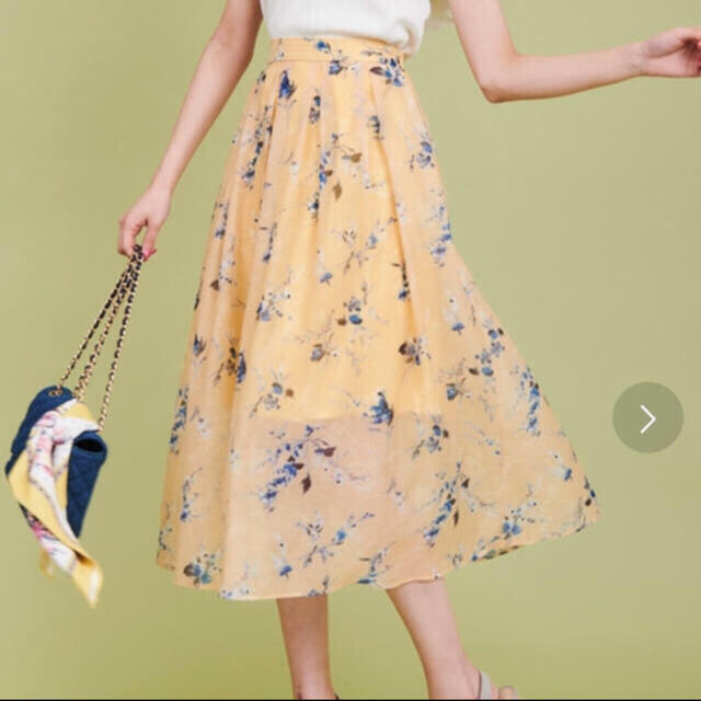 31 Sons de mode(トランテアンソンドゥモード)のスパンオーガンジー花柄ロングスカート レディースのスカート(ロングスカート)の商品写真