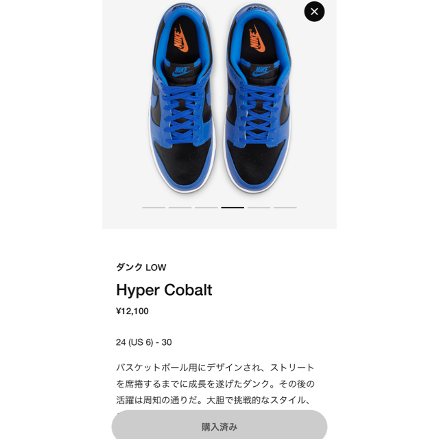 29cm NIKE DUNK ダンク LOW Hyper Cobalt