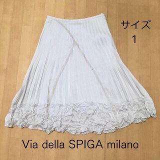 【美品】Via della SPIGA milano プリーツスカート(ひざ丈スカート)