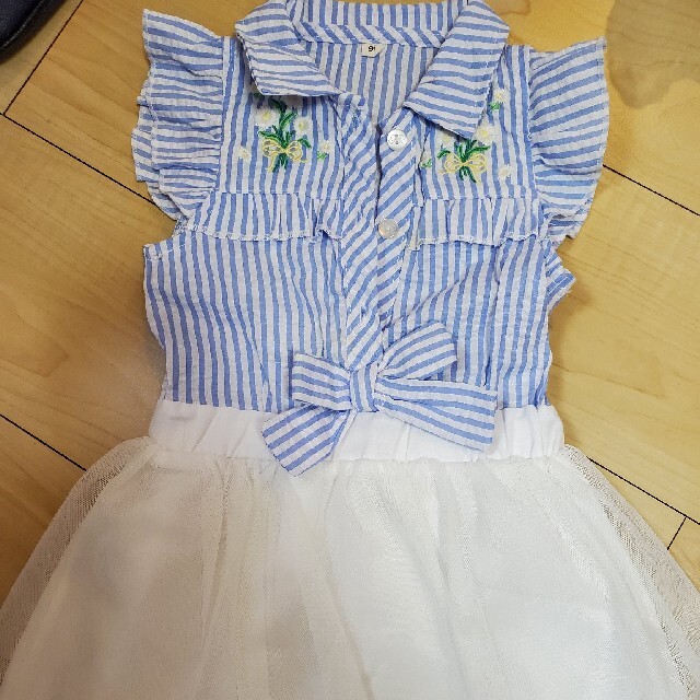 チュールスカートワンピース キッズ/ベビー/マタニティのキッズ服女の子用(90cm~)(ワンピース)の商品写真