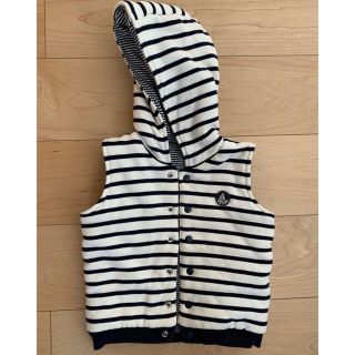 プチバトー(PETIT BATEAU)の最終値下　プチバトー  ベスト　ベビーキッズ　リバーシブル　ボーダー　86センチ(ジャケット/上着)