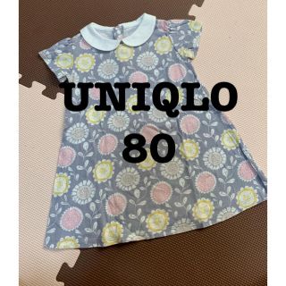 ユニクロ(UNIQLO)のユニクロ　サイオン　花柄ワンピース80（半袖）(ワンピース)