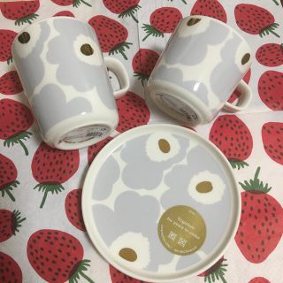 マリメッコ(marimekko)の☆新品☆ marimekko ウニッコ　　　アイシーグレー　3点セット(食器)