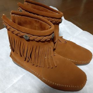 ミネトンカ(Minnetonka)の美品　MINNETONKA　ミネトンカ　フリンジブーツ 5 22.5cm(ブーツ)