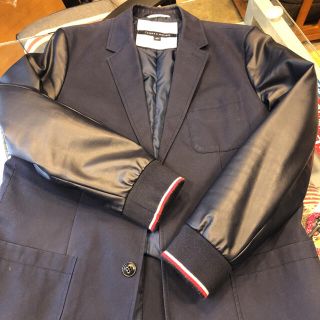 トミーヒルフィガー(TOMMY HILFIGER)のトミー ヒルフィガー / ジャケット/ 紺 / L / 袖合皮 / 袖口ニット(テーラードジャケット)