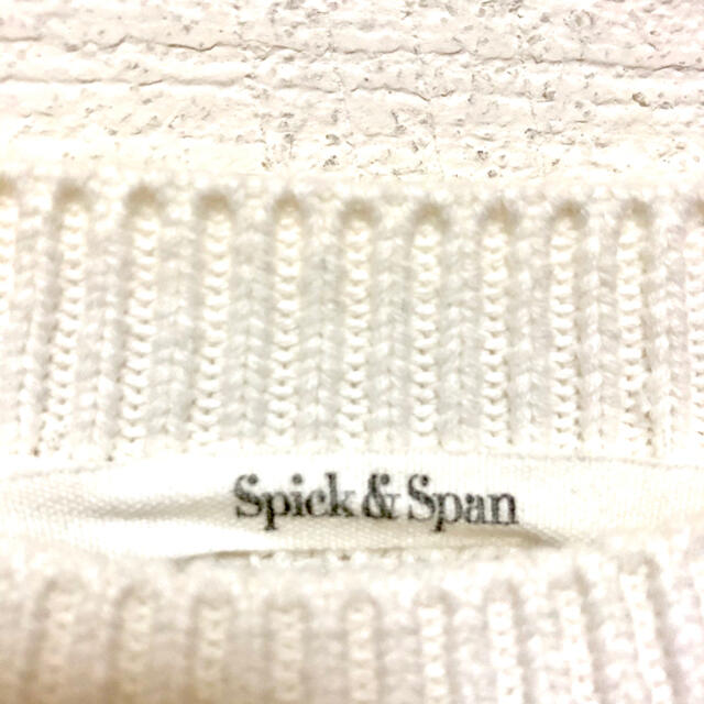 Spick & Span(スピックアンドスパン)の最終セール　スピックアンドスパンコットンサイド切り替えニット　白 レディースのトップス(ニット/セーター)の商品写真