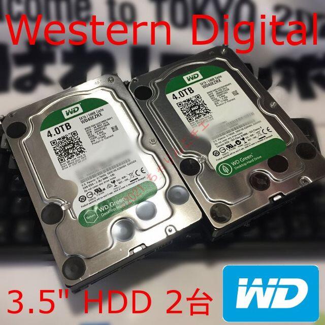 動作品 4TB 2台 ウエスタン デジタル HDD WD40EZRX